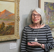 resident discussing artwork