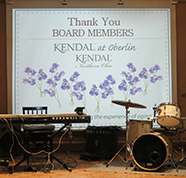 Thank you board members sign and band setup