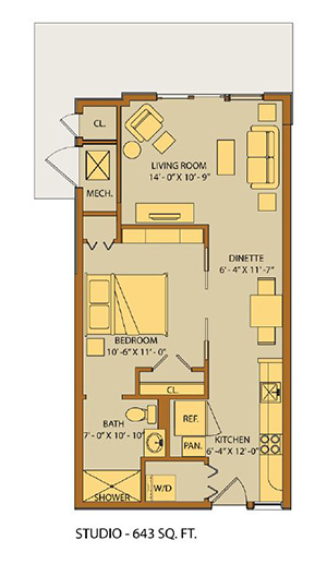 Kendal Studio Cottage floor plan
