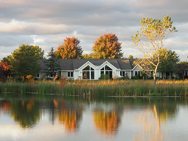 Renovated cottages next to pond