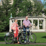 senior couple out bike riding
