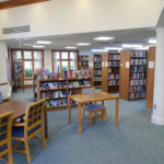 library stacks and tables