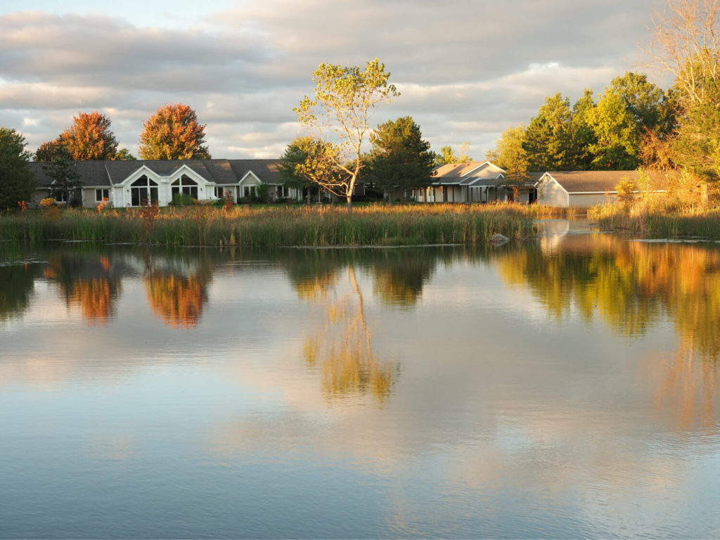 pond and cottages