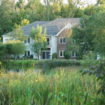 senior living apartments and pond