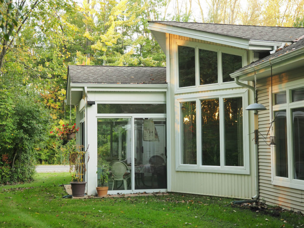 back porch of cottage