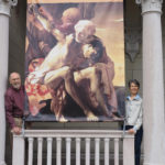art print smiling couple