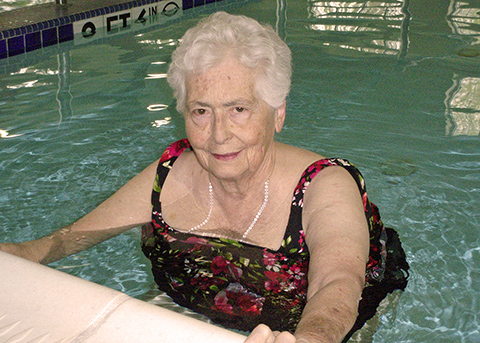 older adult in swimming pool