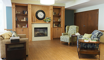 living room with fireplace