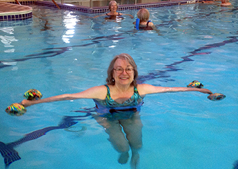 resident water aerobics class