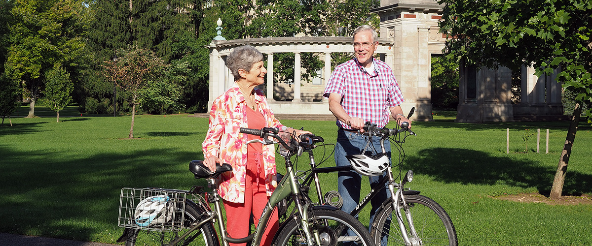older couple with bicycles