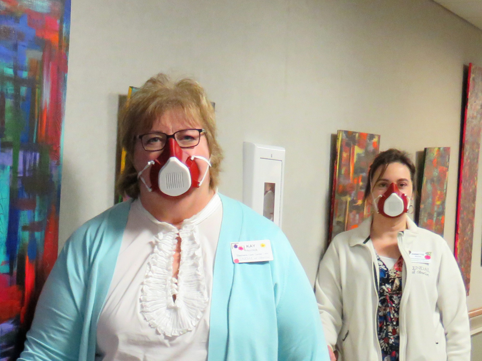 Staff with PPE made with 3D printer