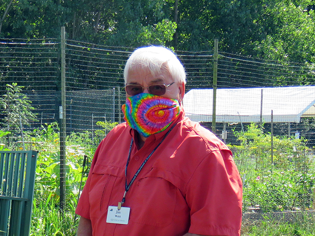 older man with face mask