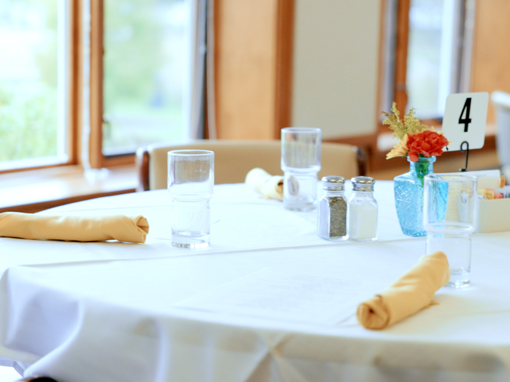 table set for meal 