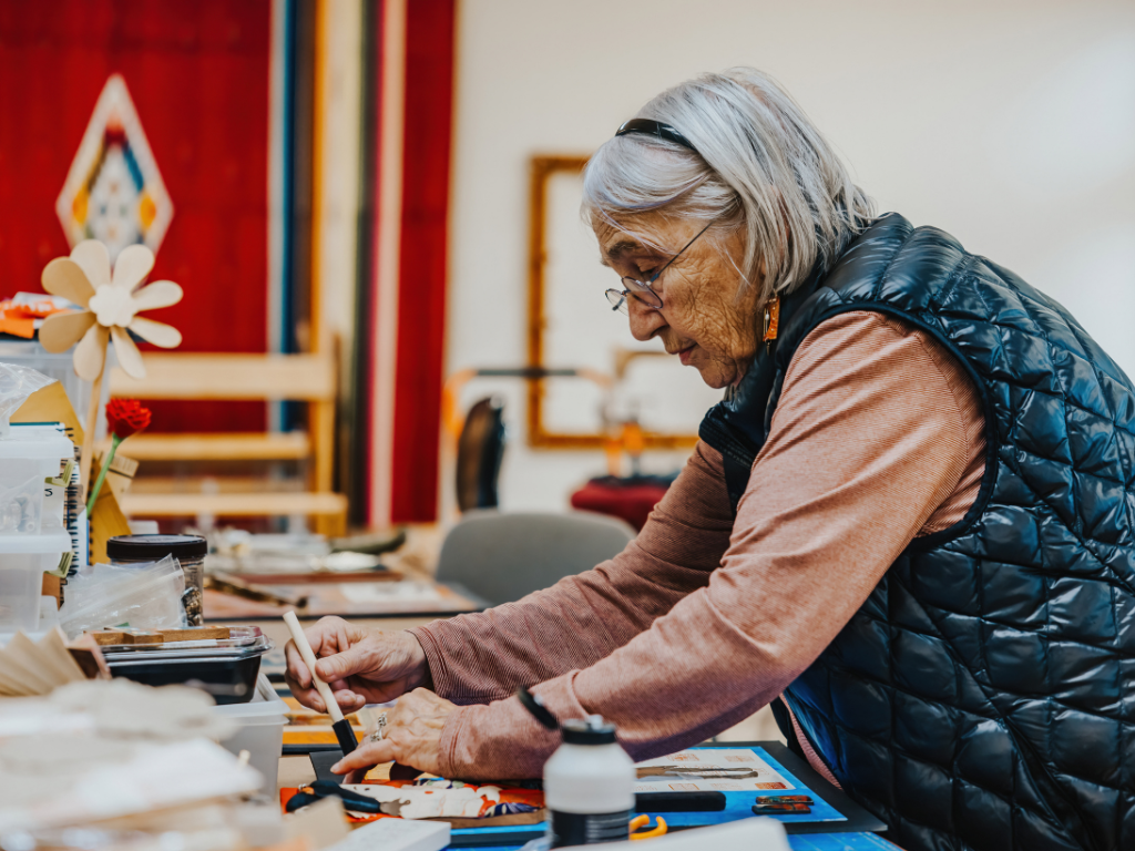 woman working in art studio 