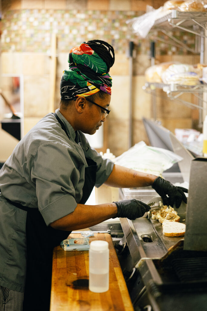 chef working on kitchen line 