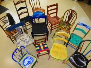 whimsical painted chairs