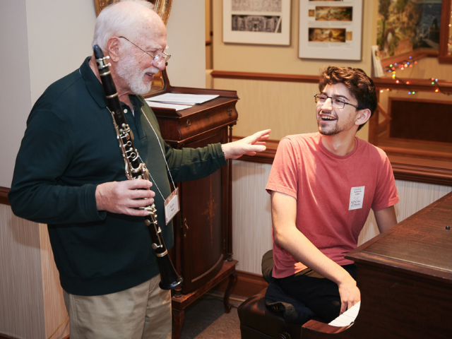 Larry and Oberlin student