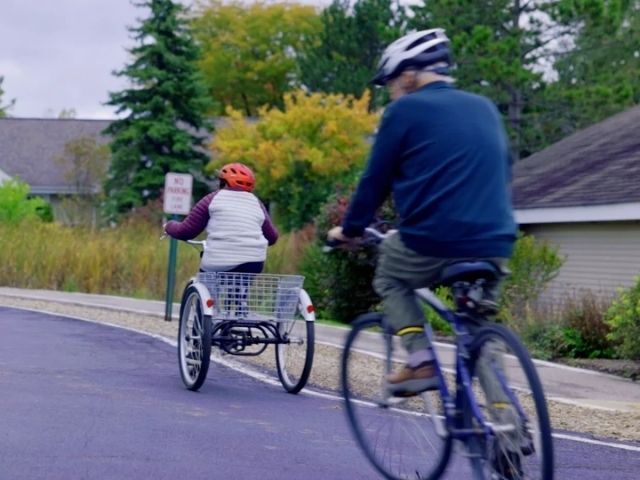Riding bicycles