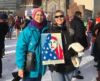 Kendal resident marches with daughter at the Women&rsquo;s March in Cleveland in January.