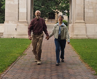 Kendal at Oberlin couple enjoying a walk.