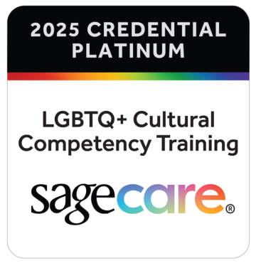 LGBTQ+ Cultural Competency Training Sagecare logo
