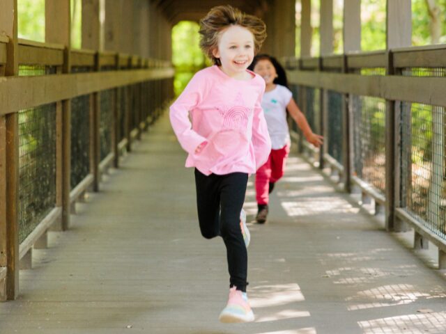 young girl running